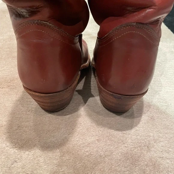 Frye Brown Boots Classic Western Leather - Picture 2 of 5